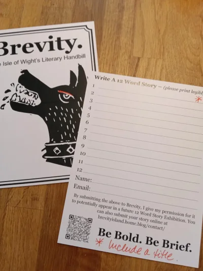 An image showing a 12 word story leaflet, with line spaces empty for you to create your own stories.
